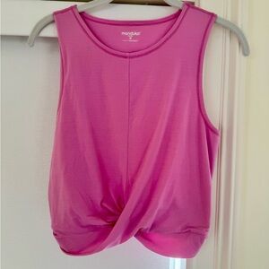 Manduka Pink Twist Front Sleeveless Tank Top